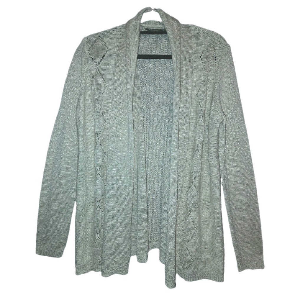 United States Sweaters Open Front Cardigan Medium Loose Knit Textured Layering